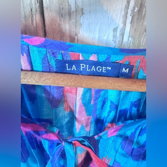 La Plage Celerie Dress Isle Ikat Turquoise Multi Size Medium - Picture 2 of 13